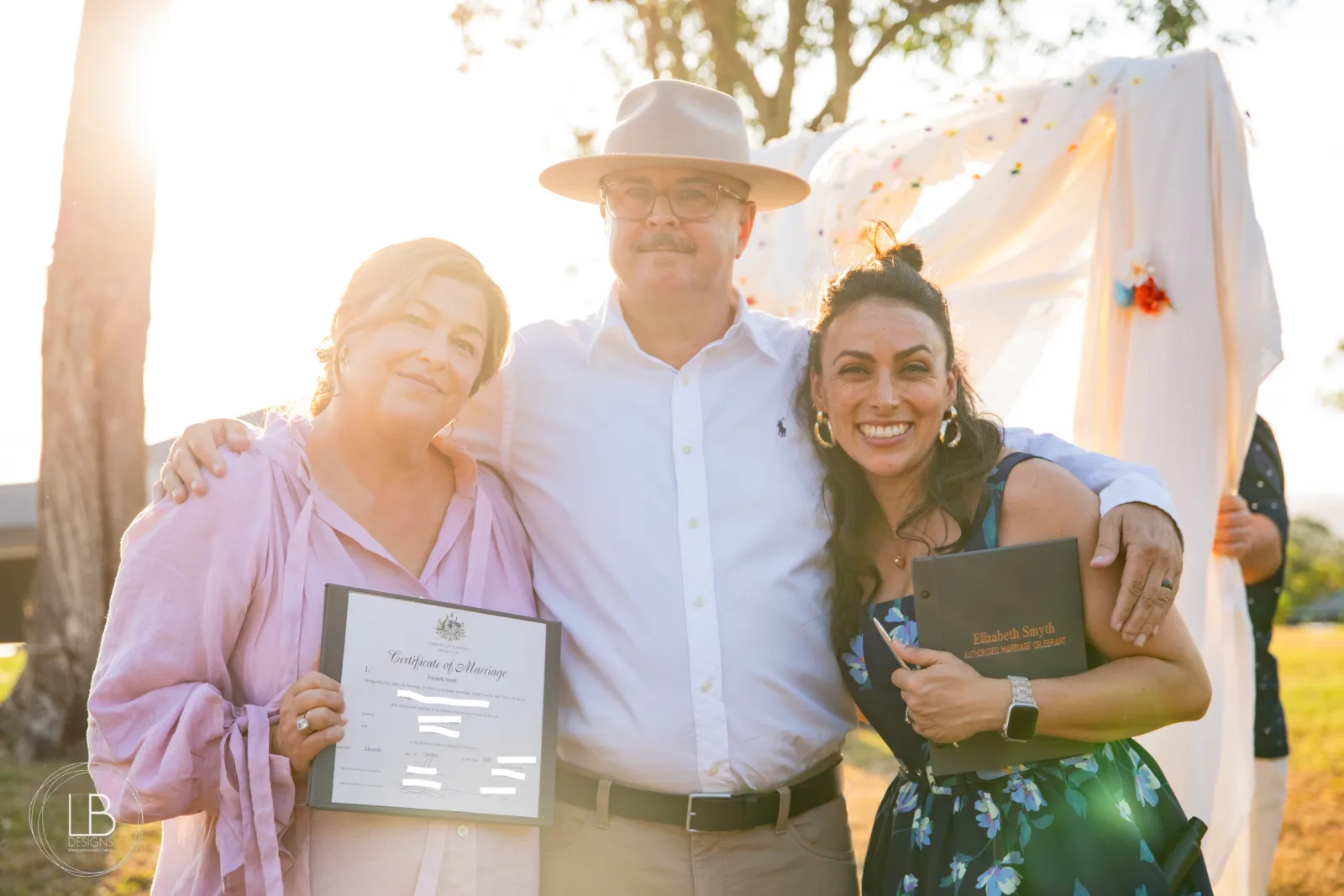 A simple, golden-hour wedding ceremony on the Gold Coast
