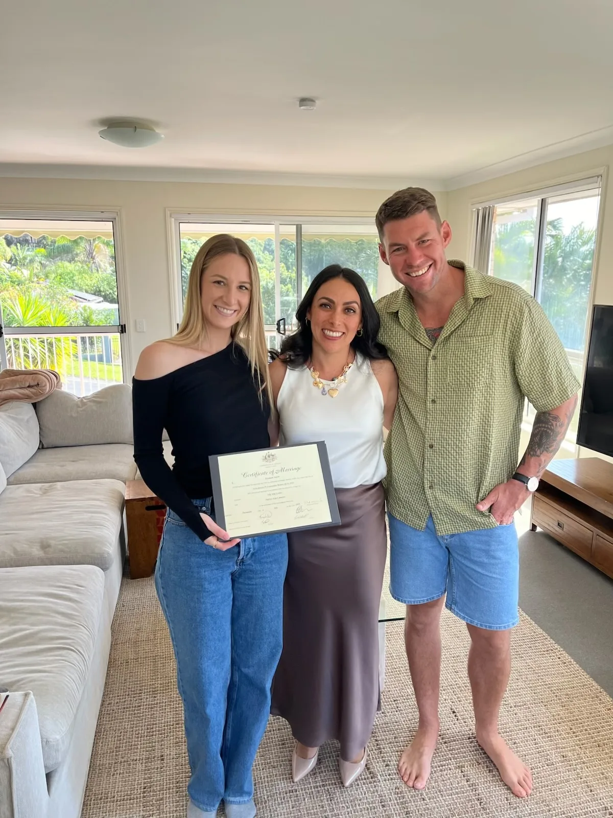 Intimate elopement ceremony near Fingal Head