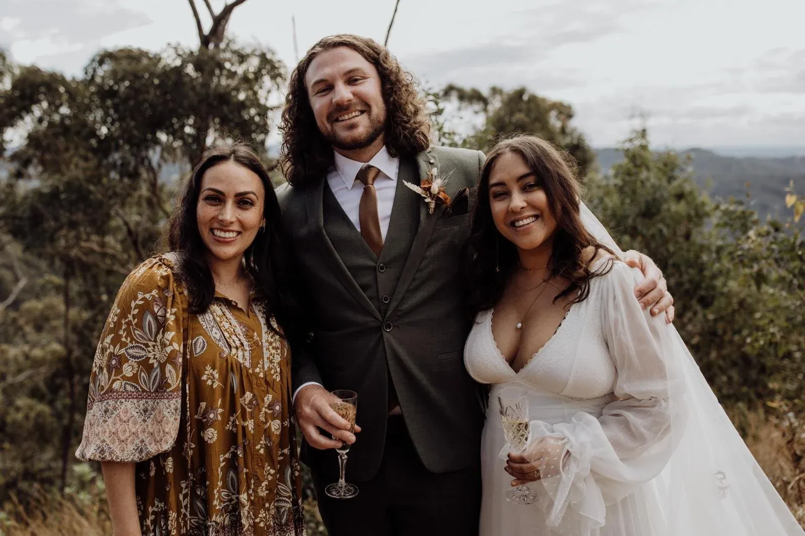 A small micro wedding ceremony with about 15 guests on the Gold Coast