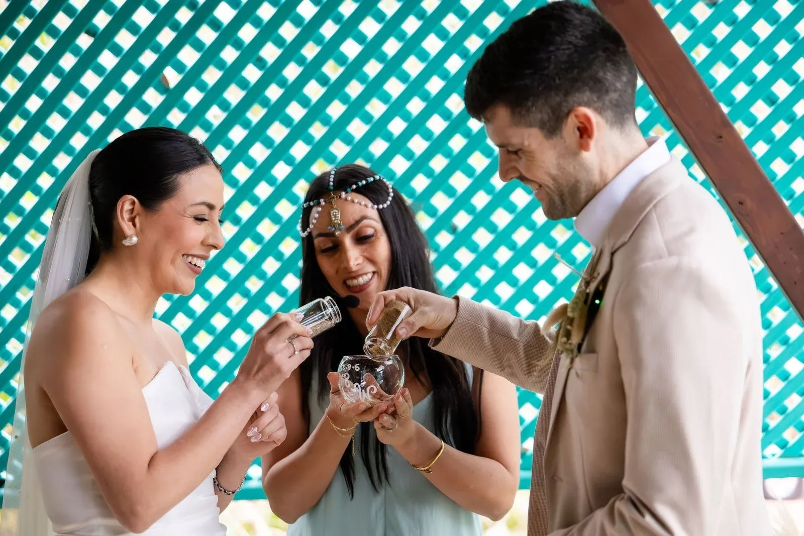 Beach wedding ceremony at Lennox Head